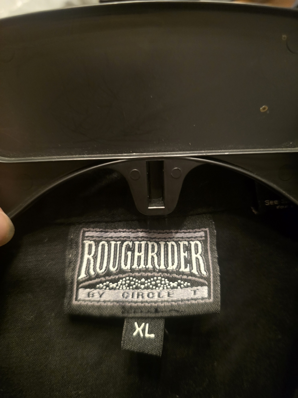 O Rough Rider Black Western Shirt Jacket with White Piping Cowboy XL - Picture 3 of 10